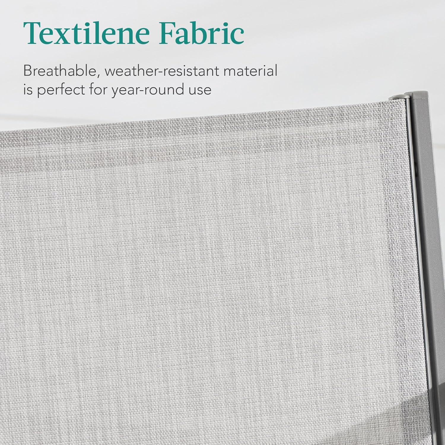 Best Choice Products 4-Piece Outdoor Textilene Patio Conversation Set, Backyard Furniture w/Loveseat, Coffee Table, Steel Frame - Gray/Gray - Image 4