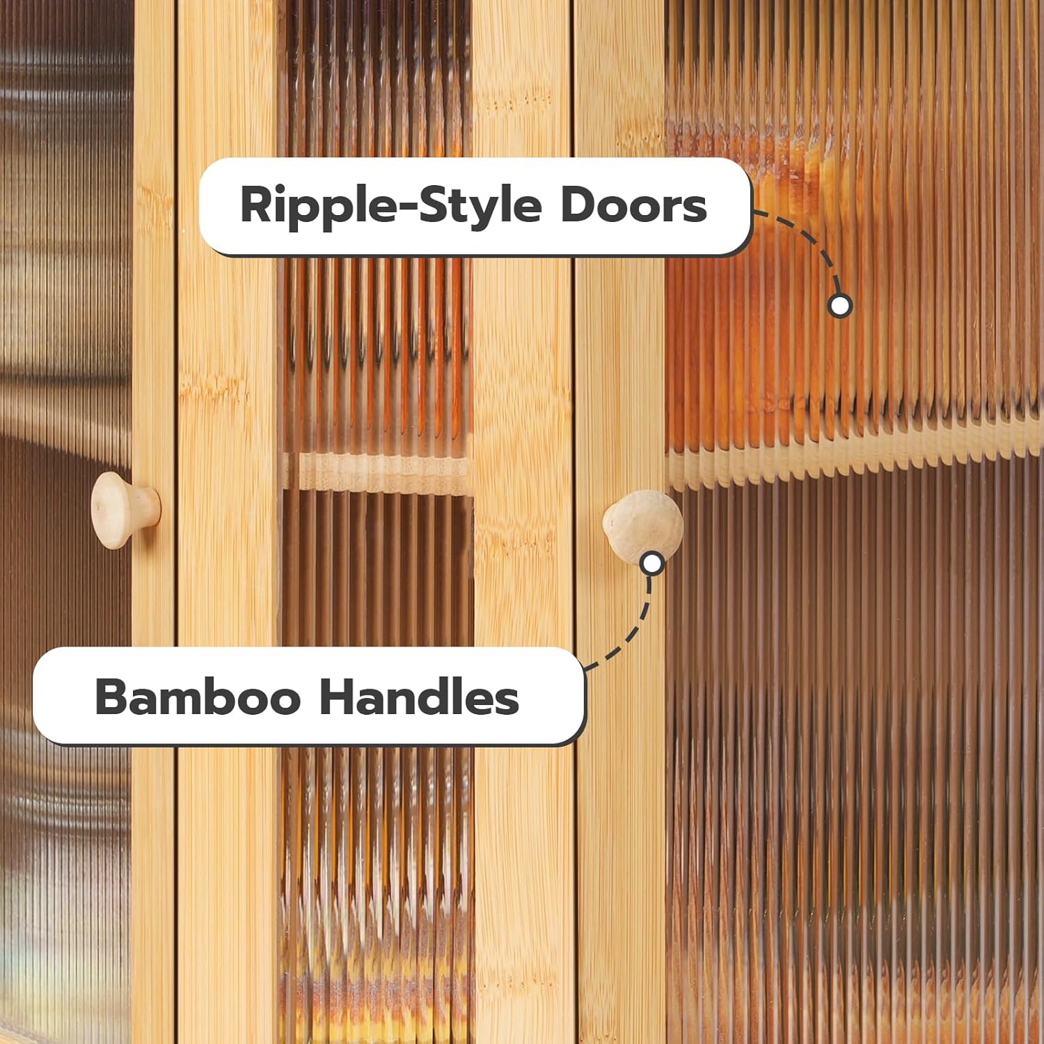 HOOBRO Bamboo Bread Box, Kitchen Countertop Corner Bread Box, Large Capacity 2-Tier Bread Box, Bread Storage Container with Dual Rippled Acrylic Doors, for Kitchen Food Storage, Natural YL12MB01 - Image 9