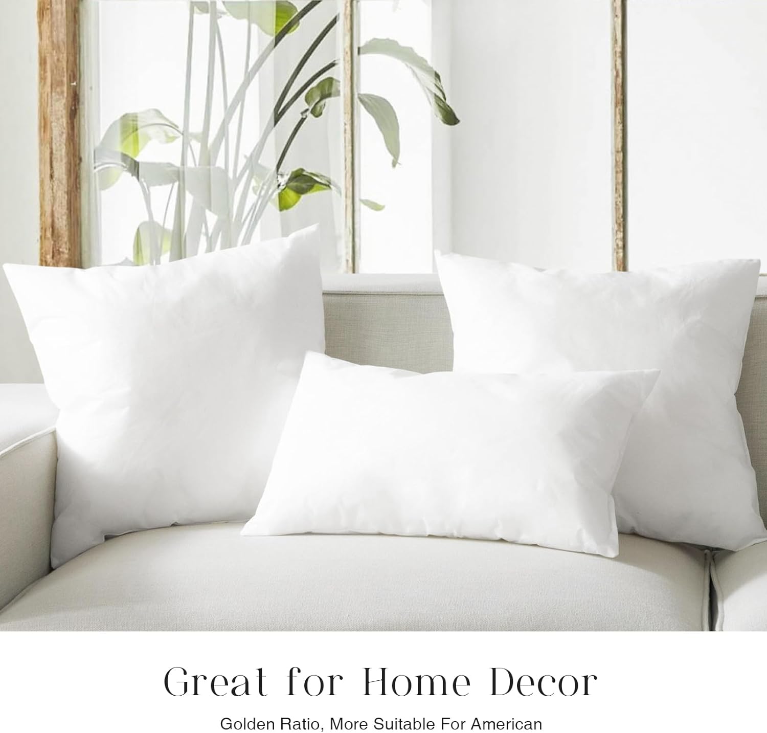 Phantoscope Pillow Inserts, Hypoallergenic 100% Virgin Fiber Square Form Microfiber Throw Pillow Inserts, Couch Bed Pillows 45x45 cm, 18x18 Inch (Pack of 4) - Image 3