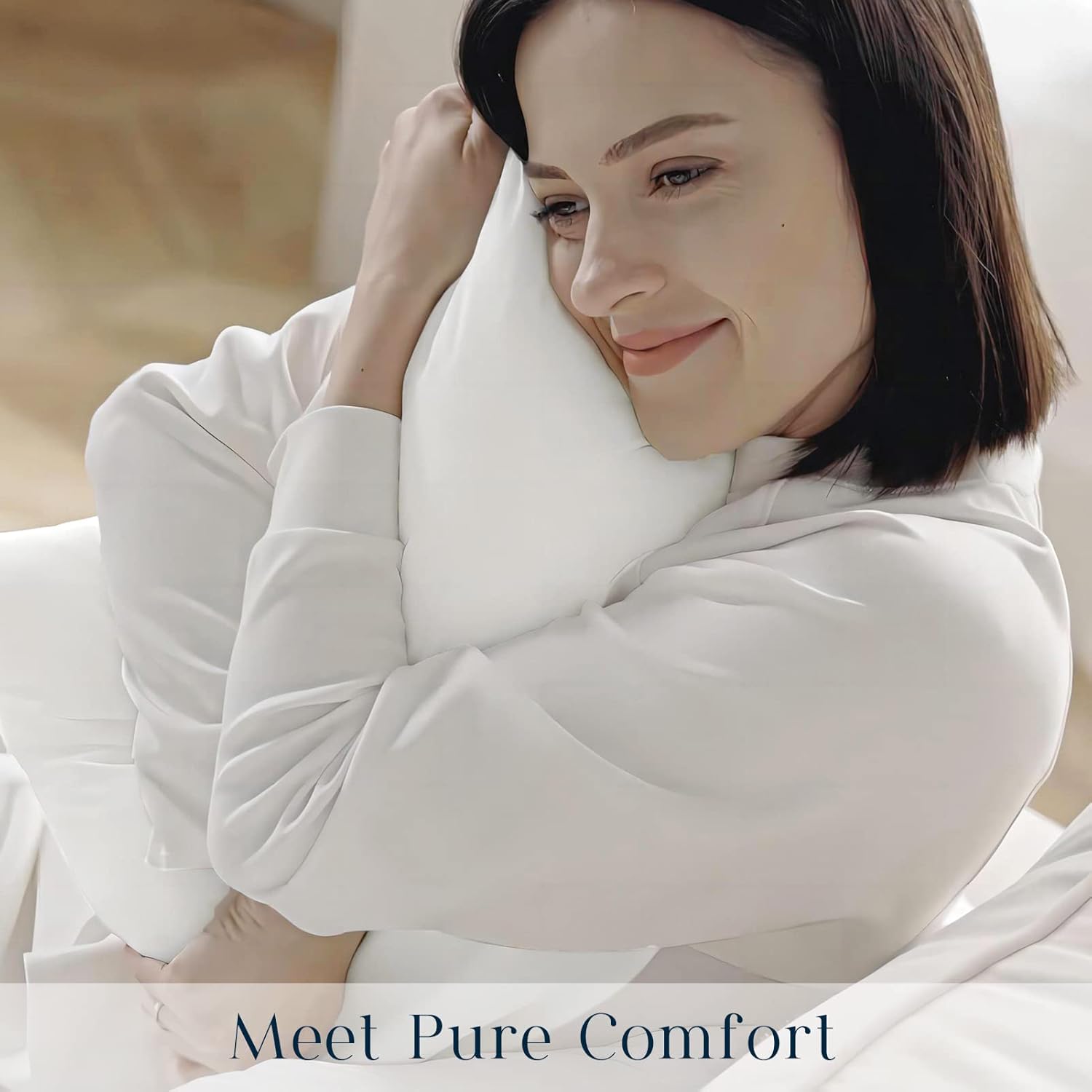 Phantoscope Pillow Inserts, Hypoallergenic 100% Virgin Fiber Square Form Microfiber Throw Pillow Inserts, Couch Bed Pillows 45x45 cm, 18x18 Inch (Pack of 4) - Image 7