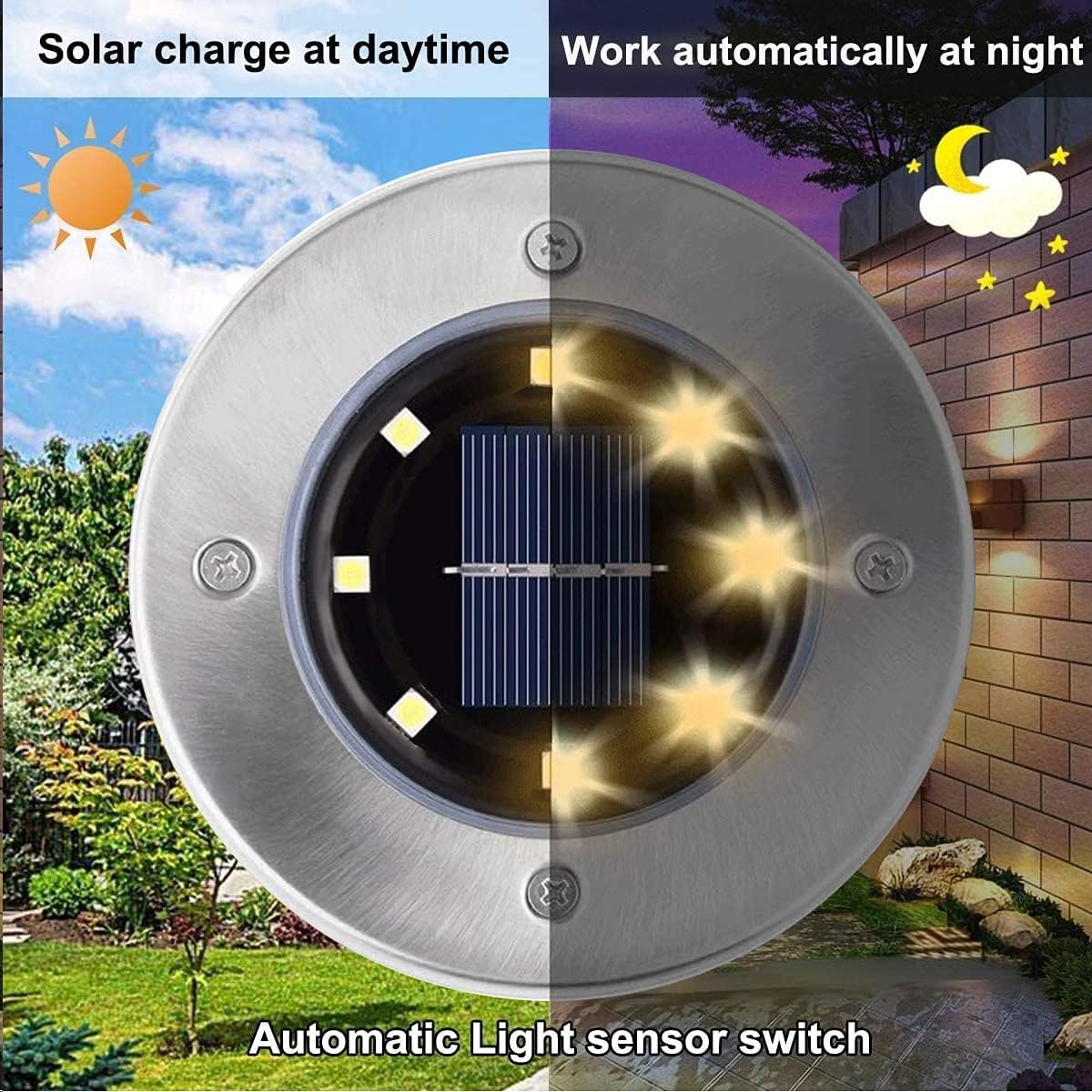 Solar Ground Lights, Waterproof Solar Garden Lights, Upgraded Outdoor Garden Waterproof Bright in-Ground Lights, Landscape Lights for Pathway,Yard,Deck,Lawn,Patio,Walkway (12 Pack Warm Light) - Image 2