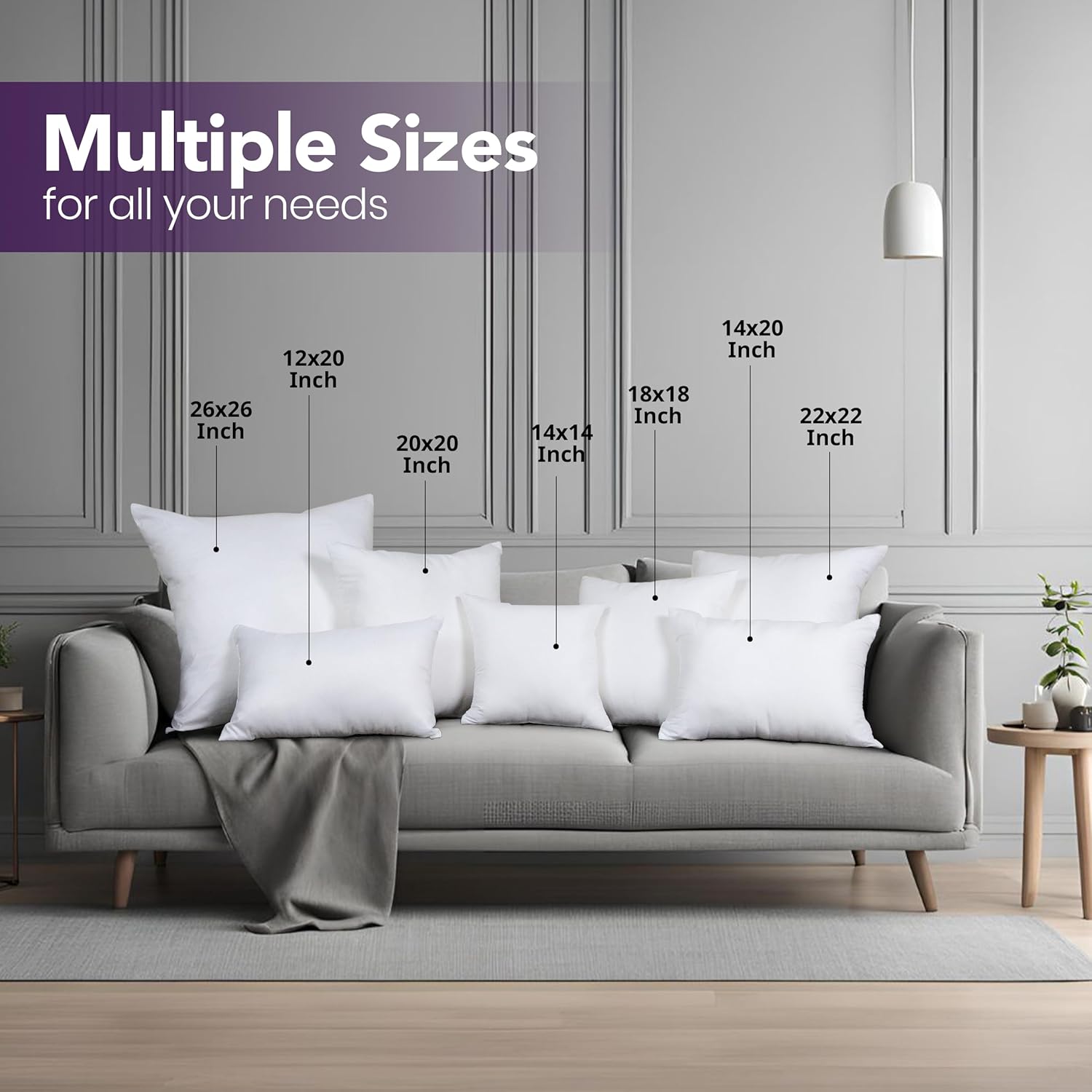 Utopia Bedding Throw Pillows Insert (Pack of 2, White) - 18 x 18 Inches Bed and Couch Pillows - Indoor Decorative Pillows - Image 2