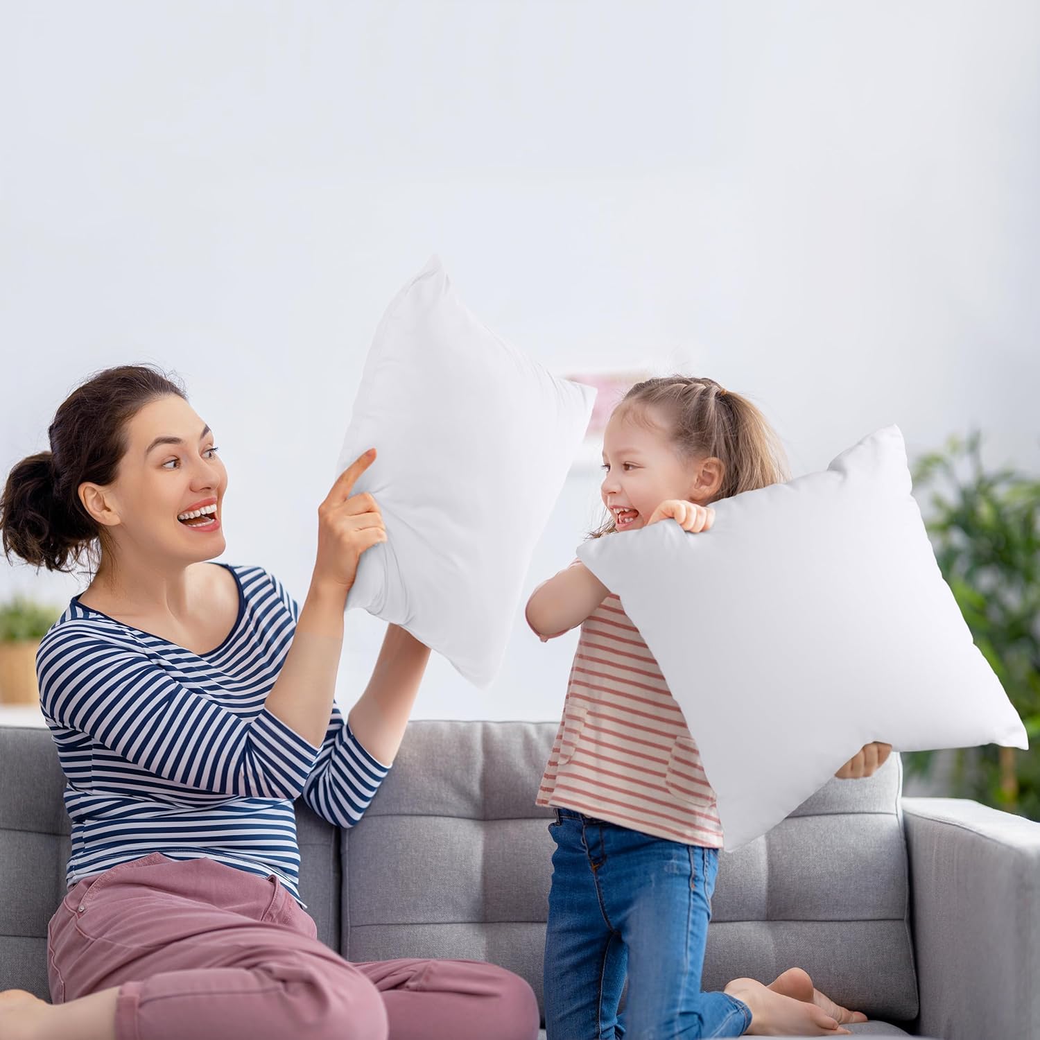 Utopia Bedding Throw Pillows Insert (Pack of 2, White) - 18 x 18 Inches Bed and Couch Pillows - Indoor Decorative Pillows - Image 3