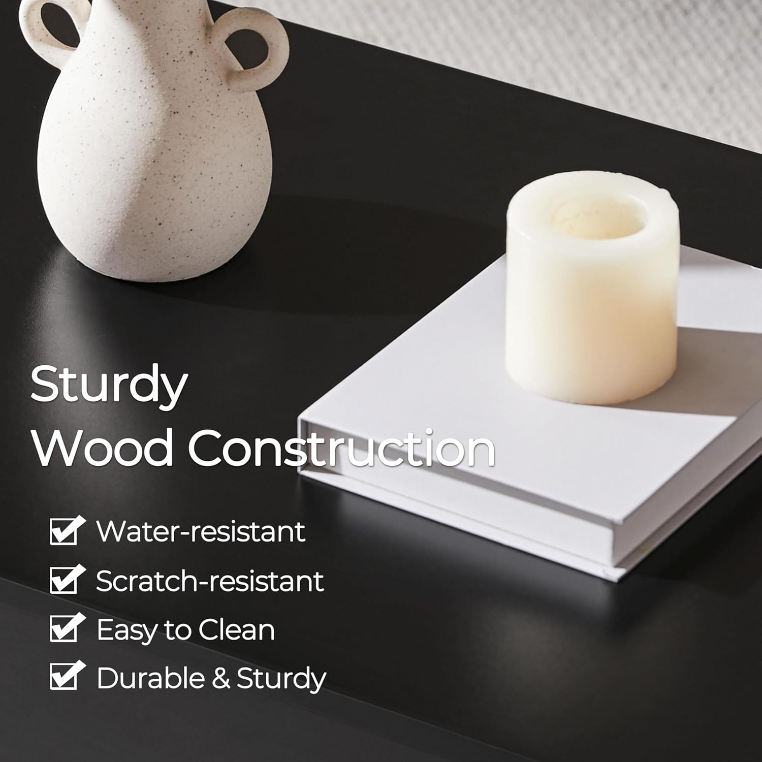 Yaheetech Wooden Coffee Table, Lift Top Coffee Table with Large Hidden Storage Shelf, Lift Tabletop Dining Table for Living Room, Home Small Space, 38.6in, Black - Image 7